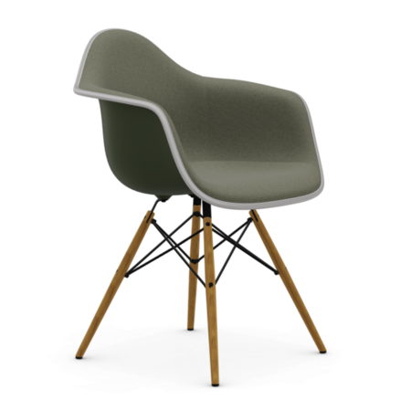 'Eames Plastic Chairs DAW' mit Vollpolster / Kederfarbe weiss