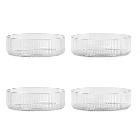 Ferm Living Ripple Serving Bowls - Set of 4 Transparent