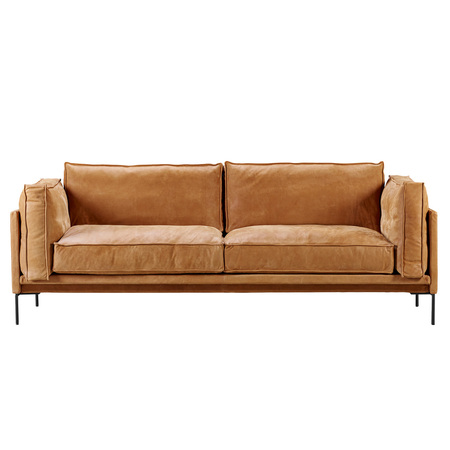 Eilersen Sofa 'Slimline' Beigebraun 03 - Nature, B: 240 cm, Schwarz lackierter Edelstahl