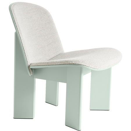 HAY Living Chisel Lounge Chair Front Upholstery Fabric Walnuss lackiert / Linara 216, Kunststoffgleiter