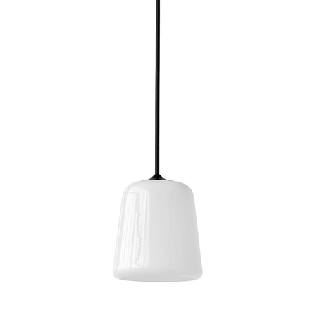 New Works Material Pendant Edelstahl / Kabel schwarz, Ø: 13 cm / H: 14 cm