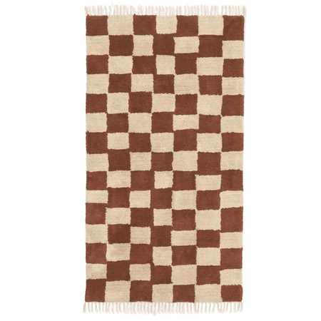 Ferm Living Mara Washable Rug B: 90 cm / L: 250 cm , Rotbraun