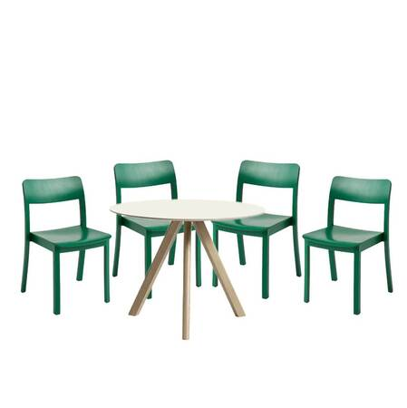 Hay Living CPH 20 Round Ø: 90 cm / H: 74 cm , Linoleum Schwarz, Eiche schwarz lackiert