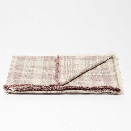 Journey Living Rhone Plaid Grape / Off-White, B: 130 cm / L: 170 cm 
