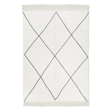 MY BENI Teppich TK-DC003 B: 100 cm / L: 140 cm , Beide Seiten, Wollweiss