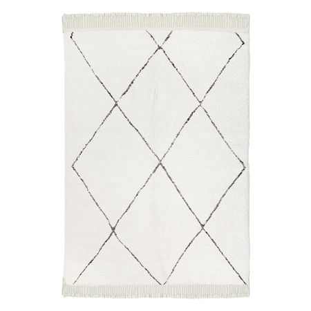 MY BENI Teppich TK-DL001 B: 100 cm / L: 140 cm , Beide Seiten, Wollweiss