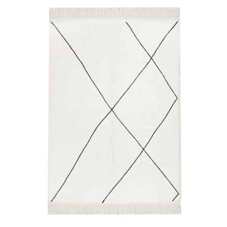 MY BENI Teppich TK-DC004 B: 100 cm / L: 140 cm , Beide Seiten, Wollweiss