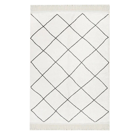 MY BENI Teppich TK-DC002 B: 100 cm / L: 140 cm , Beide Seiten, Wollweiss