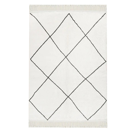 MY BENI Teppich TK-DC001 B: 100 cm / L: 140 cm , Beide Seiten, Wollweiss