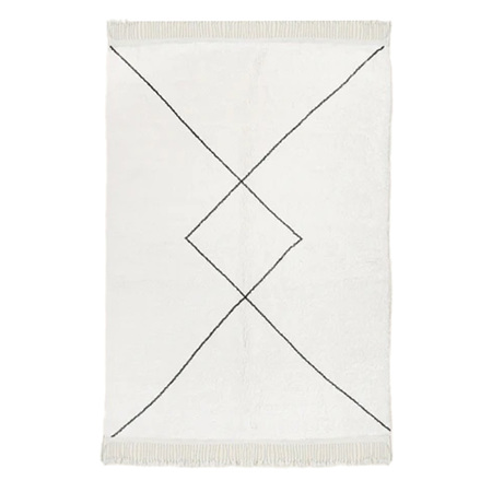 MY BENI Teppich TK-DC005' B: 100 cm / L: 140 cm , Beide Seiten, Wollweiss