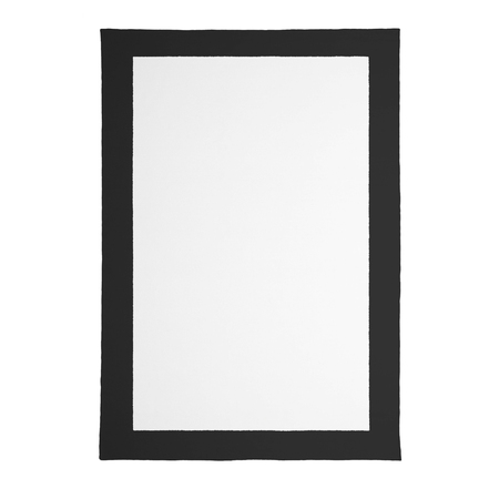 MY BENI Teppich EF-DC001 B: 100 cm / L: 140 cm , Wollweiss / Schwarz