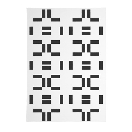 MY BENI Teppich EF-DC009 B: 100 cm / L: 140 cm , Wollweiss / Schwarz