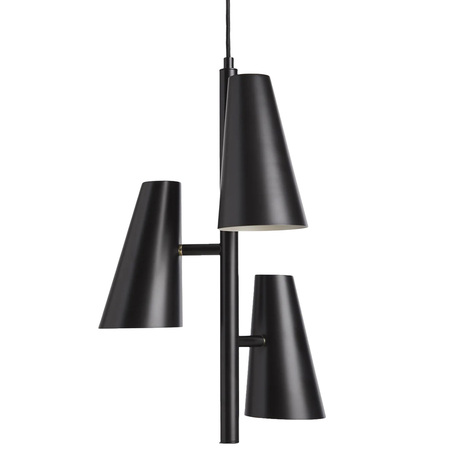 Woud Cono Pendant with 3 Shades Schwarz lackiert