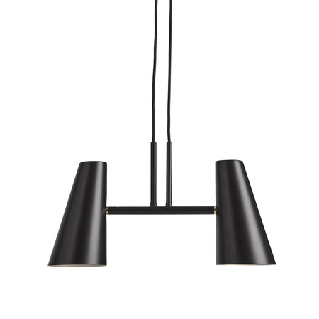 Woud Cono Pendant with 2 Shades Schwarz lackiert
