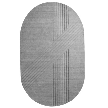 Woud Kyoto Rug Oval Grau, B: 210 cm / L: 340 cm