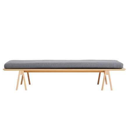 Woud Level Daybed Eichenholz weiss pigmentiert, Grau 65 - Alpine Bouclé
