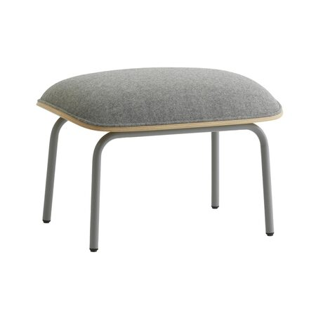 Normann Copenhagen Pad Footstool Eiche natur lackiert, Stahl pulverbeschichtet grau, Grau / Partner - Synergy LDS16