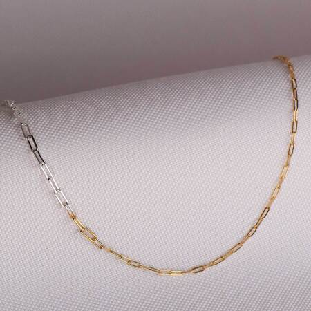 Yoshiki Necklace 'Squarechain Bicolor' von Yoshiki Bicolor (Goldplattiertes Sterlingsilber und Sterlingsilber)