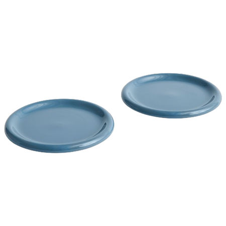 HAY Accessoires Barro Plate - Set of 2 Dunkelblau, Ø: 24 cm 