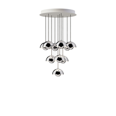 &Tradition Flowerpot Chandelier VP10 Verchromt, 10 Hängeleuchten