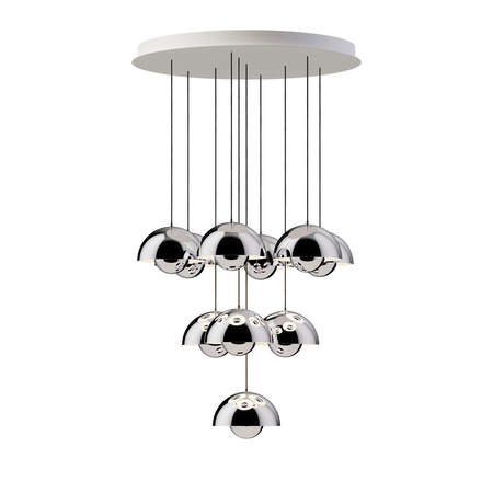 &Tradition Flowerpot Chandelier VP1 Verchromt, 10 Hängeleuchten