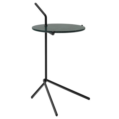 &Tradition Halten Side Table SH9 Stahl Warm Black, Verde Guatemala Marmor