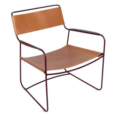Fermob Surprising Tiefer Ledersessel Schwarzkirsche B9