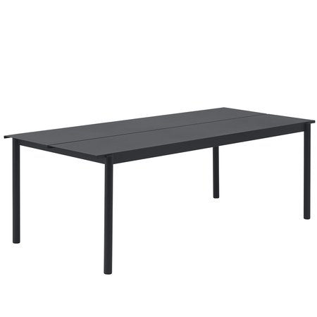 Muuto Linear Steel Table Anthrazitschwarz, B: 220 cm / T: 90 cm