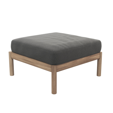 Skagerak by Fritz Hansen Tradition Pouf Teakholz unbehandelt, Charcoal - Agora Panama