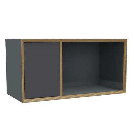 Müller Small Living Vertiko Regalmodul schmal Weiss - CPL Beschichtung, Variante Sixteen - Tür links