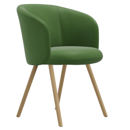Vitra Mikado Armchair mit Untergestell aus Holz Wiesengrün-Forest 34 - Plano, Eiche natur, Naturholz Schutzlack 10, Filzgleiter für Hartboden 05