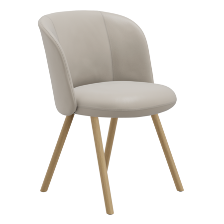 Vitra Mikado Side Chair mit Untergestell aus Holz Ton 73 - Leder, Eiche natur, Naturholz Schutzlack 10, Filzgleiter für Hartboden 05