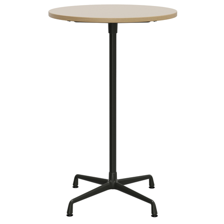 Vitra Eames Contract Tables High Ausleger und Standrohr pulverbeschichtet tiefschwarz (outdoorfähig), B: 75 cm / T: 75 cm, Eiche hell 17