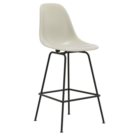 Vitra Eames Fiberglass Stool Medium ungepolstert 09 Classic Red, Basic Dark 30 pulverbeschichtet (glatt), Filzgleiter basic dark für Hartboden 05