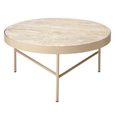 Ferm Living Travertine Table Large Ø: 70.5 cm / H: 35 cm, Cashmere