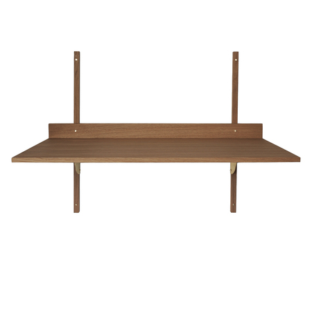 Ferm Living Sector Desk B: 87 cm / T: 45.1 cm / H: 66.5 cm, Eiche geräuchert / Messing