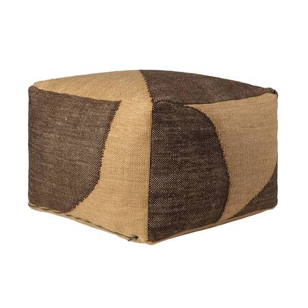 Ferm Living Forene Square Pouf Tan / Chocolate