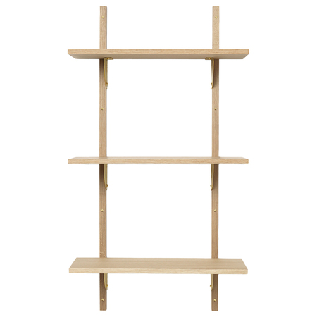 Ferm Living Sector Shelf Triple B: 54 cm / T: 22.1 cm, Eiche / Messing