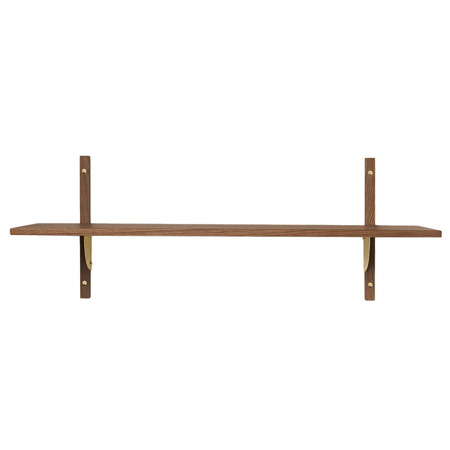 Ferm Living Sector Shelf Single B: 87 cm / T: 26.1 cm, Eiche geräuchert / Messing