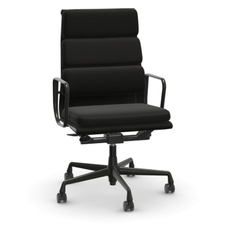 Vitra Soft Pad Chair EA 219 Cream 60 - Laser RE, Aluminum polished 03, Roller hard braked for carpet 02