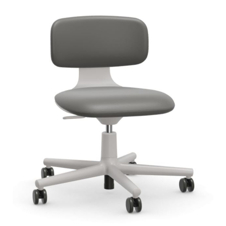 Vitra Rookie Dimgrey 21 - leather, Soft grey 53 powder coated (smooth), Roller hard braked for carpet 02