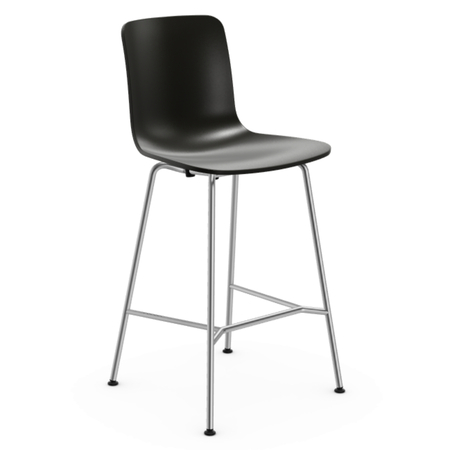 Vitra HAL RE Stool Medium & High 86 Cardboard RE, Felt glides deep black 12 for hard floors 05, H: 64.5 cm