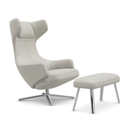Vitra Grand Repos & Panchina Iron gray 14 - Volo, Basic Dark 30 powder coated (smooth), Glider for carpet 04, H: 40 cm