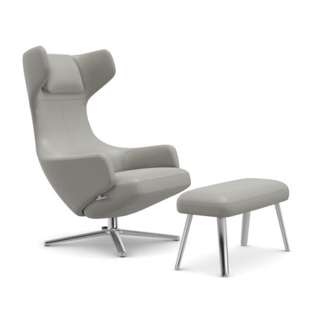 Vitra Grand Repos & Panchina Iron gray 14 - Volo, Basic Dark 30 powder coated (smooth), Glider for carpet 04, H: 40 cm