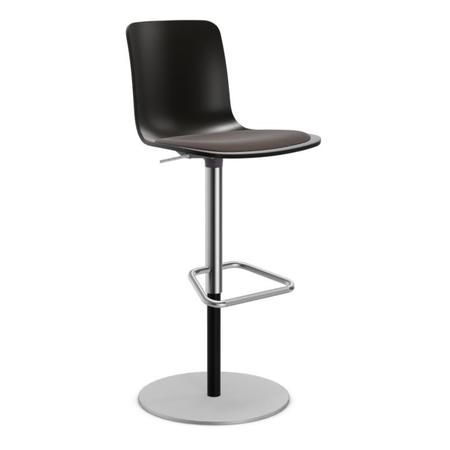 Vitra HAL RE Barstool mit Sitzpolster 12 Deep black RE , Chestnut moor brown 76 - Hopsak