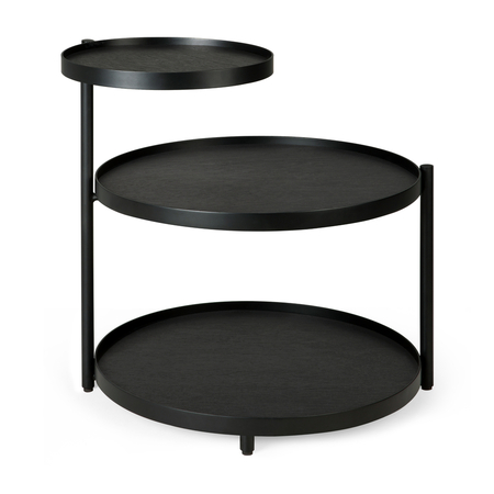 Ethnicraft Swivel Beistelltisch Rund XS Tablett Nicht Enthalten Black / lacquered wood