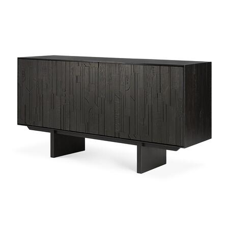 Ethnicraft Mosaic Anrichte Lackiertes Teak Off Black 3 doors