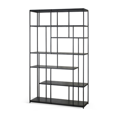 Ethnicraft Studio Regal W: 120 cm / D: 40 cm, Teak black lacquered