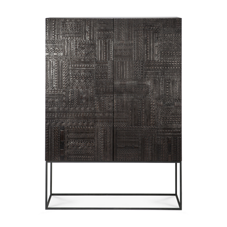 Tabwa Schrank Lackiertes Teak Off Black 2 Türen 