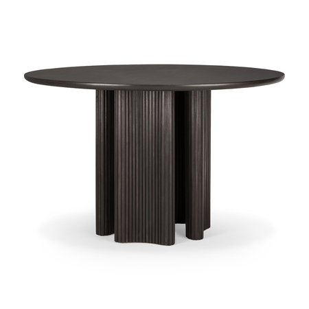 Ethnicraft Roller Max Tisch Lackiertes Mahagoni Rund Mahogany Dark Brown Lacquered